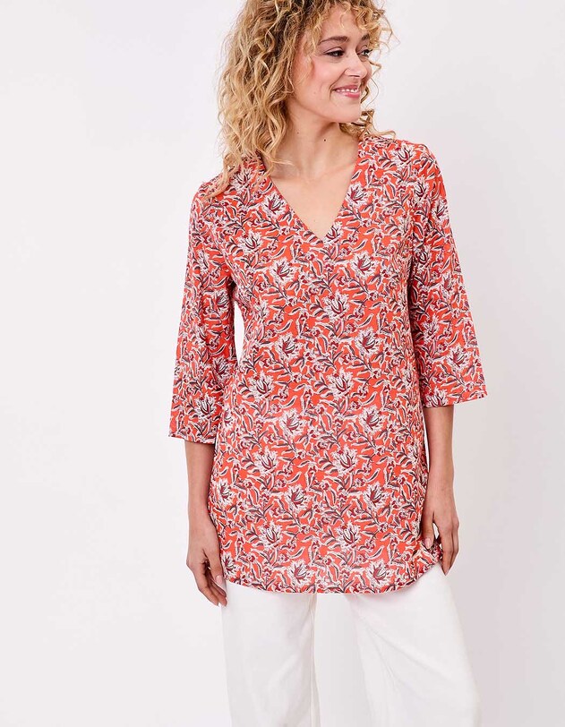 Tunique femme voile de coton bio imprim&eacute; La Fianc&eacute;e