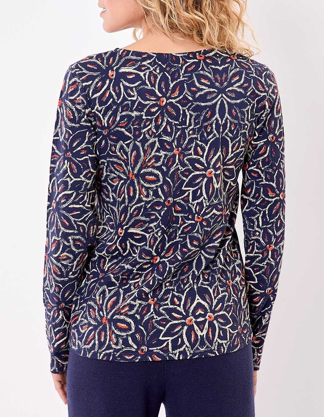 T-shirt col V imprim&eacute; coton bio imprim&eacute; La Fianc&eacute;e