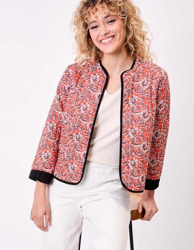 Veste matelass&eacute;e r&eacute;versible coton bio imprim&eacute; La Fianc&eacute;e