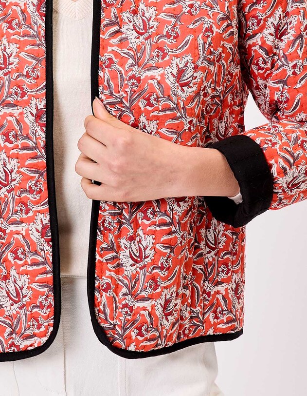 Veste matelass&eacute;e r&eacute;versible coton bio imprim&eacute; La Fianc&eacute;e