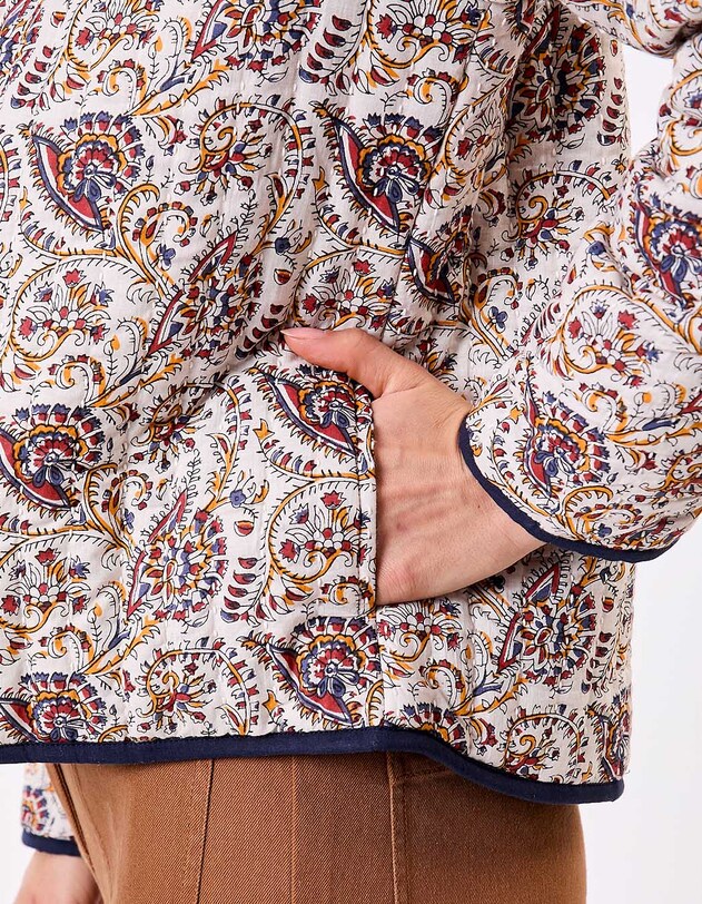 Veste matelass&eacute;e r&eacute;versible coton bio imprim&eacute; La Fianc&eacute;e