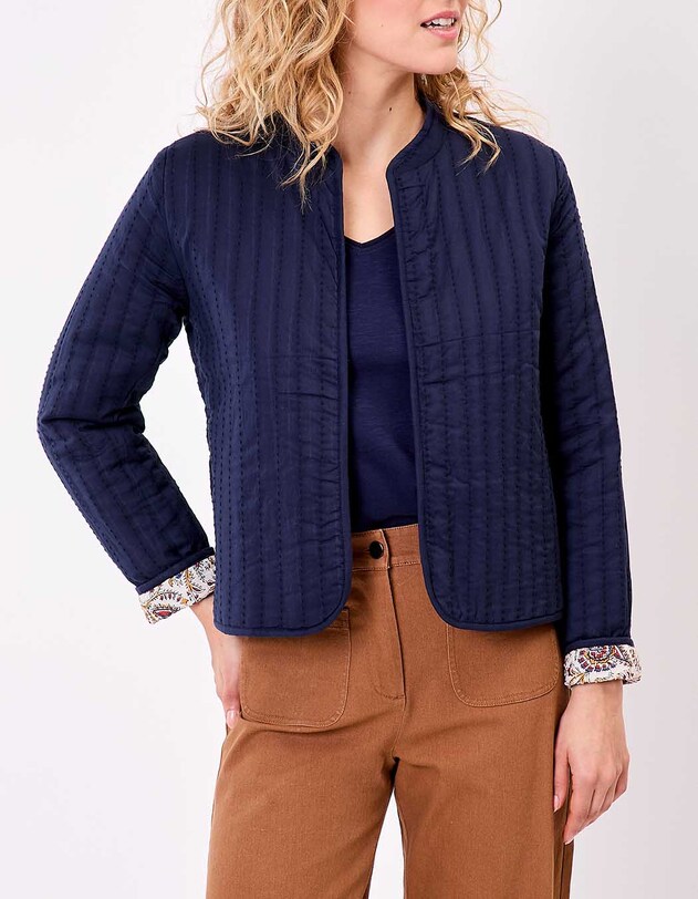 Veste matelass&eacute;e r&eacute;versible coton bio imprim&eacute; La Fianc&eacute;e