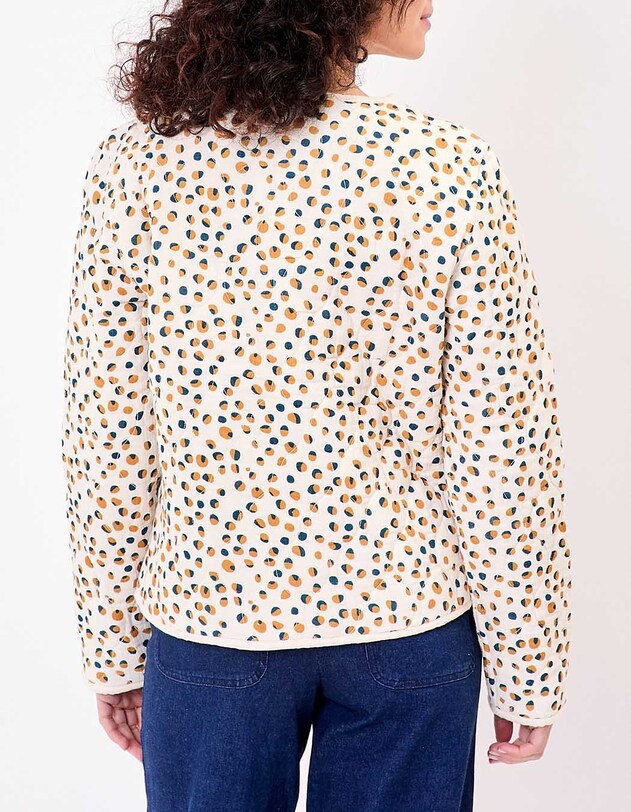 Veste matelass&eacute;e r&eacute;versible gaze de coton bio imprim&eacute; La Fianc&eacute;e