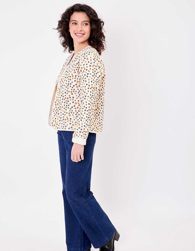Veste matelass&eacute;e r&eacute;versible gaze de coton bio imprim&eacute; La Fianc&eacute;e