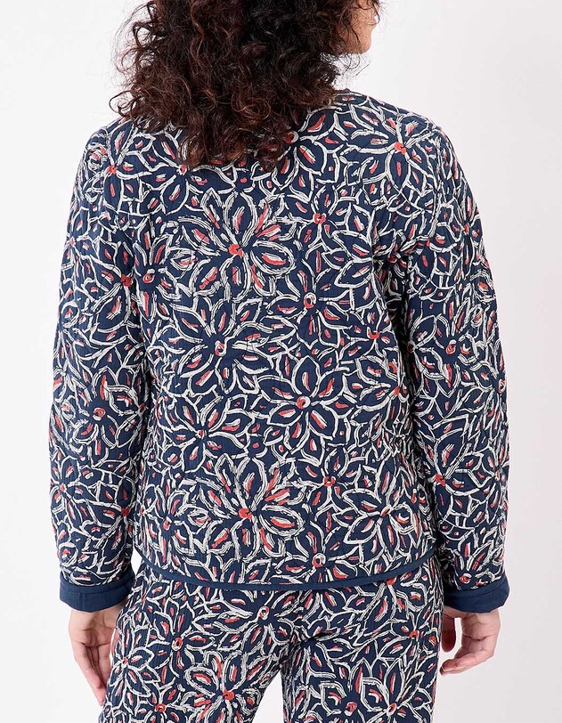 Veste matelass&eacute;e r&eacute;versible gaze de coton bio imprim&eacute; La Fianc&eacute;e