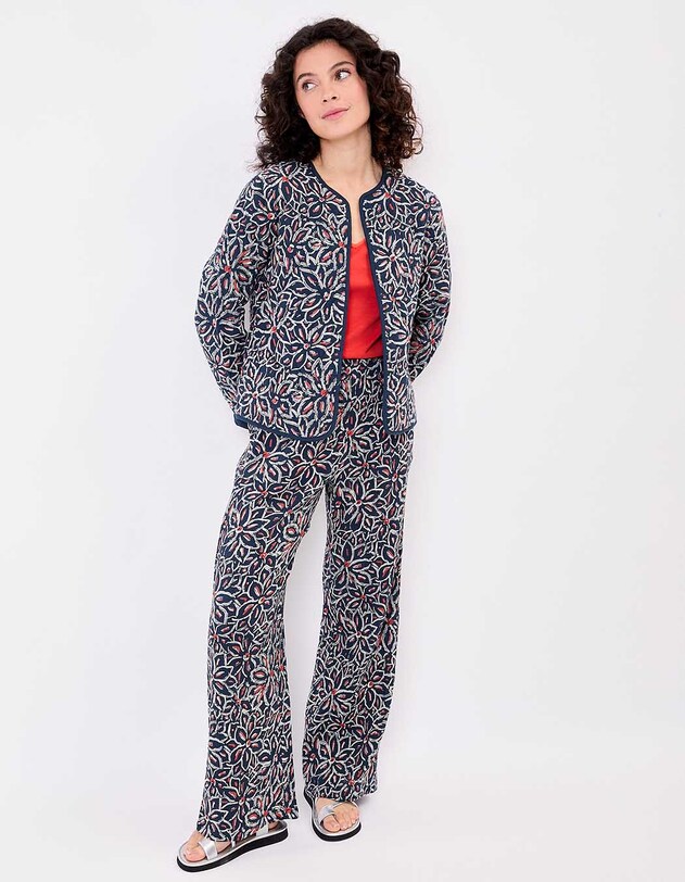 Veste matelass&eacute;e r&eacute;versible gaze de coton bio imprim&eacute; La Fianc&eacute;e