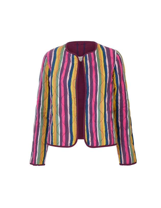 Veste matelass&eacute;e r&eacute;versible gaze de coton bio imprim&eacute; La Fianc&eacute;e