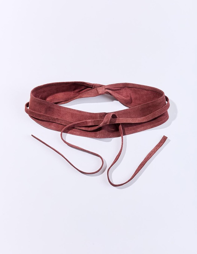 Ceinture en cuir &agrave; nouer imprim&eacute; La Fianc&eacute;e