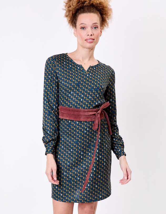 Ceinture en cuir &agrave; nouer imprim&eacute; La Fianc&eacute;e
