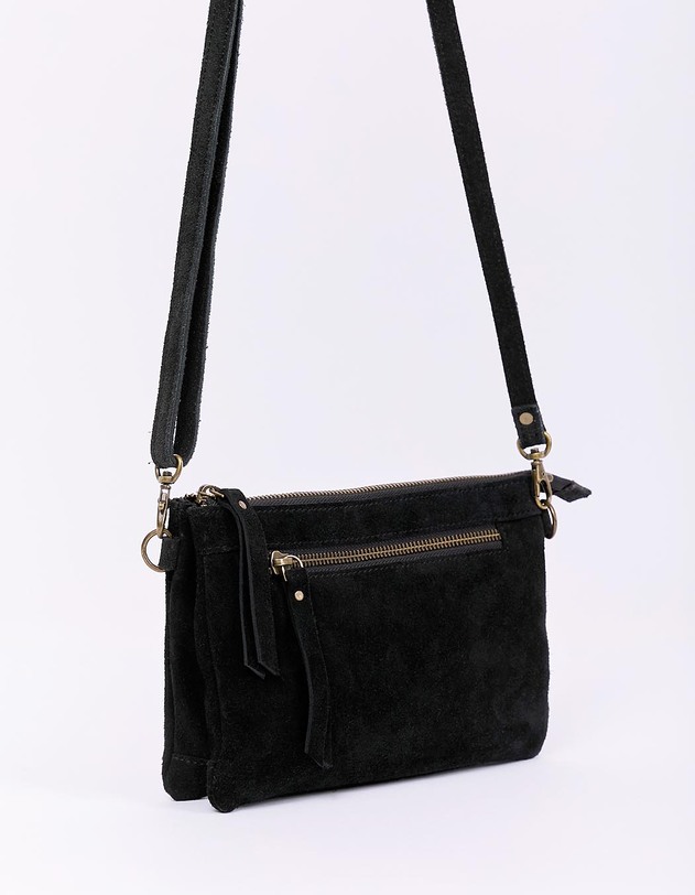 Sac bandouli&egrave;re en cuir avec double pochette imprim&eacute; La Fianc&eacute;e