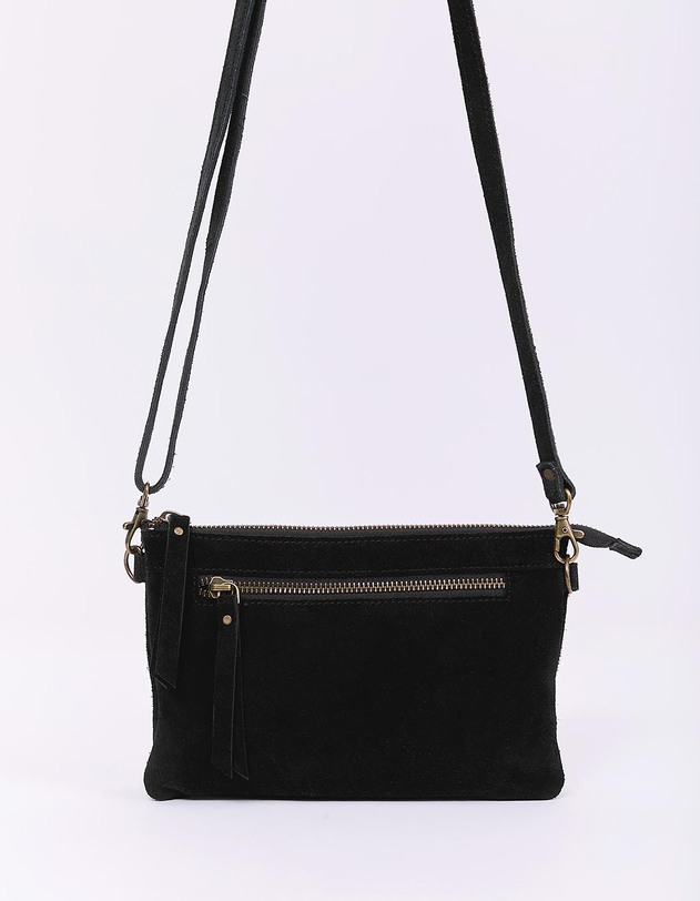 Sac bandouli&egrave;re en cuir avec double pochette imprim&eacute; La Fianc&eacute;e