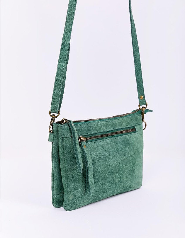 Sac bandouli&egrave;re en cuir avec double pochette imprim&eacute; La Fianc&eacute;e