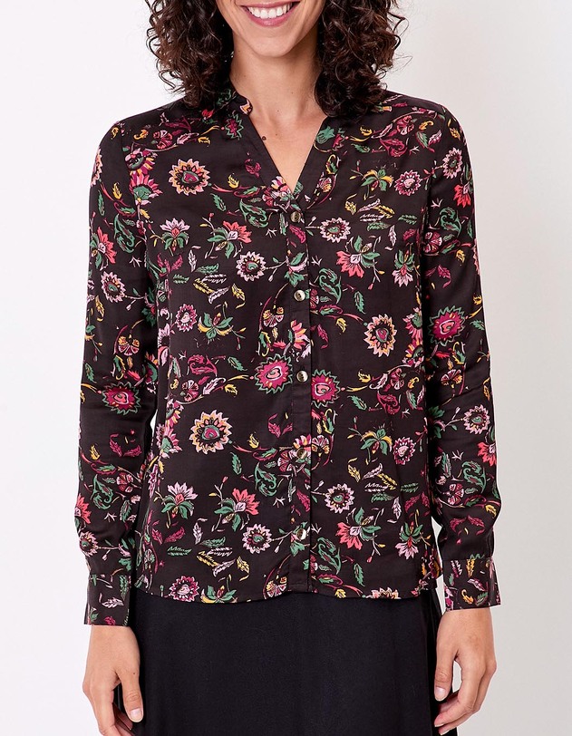 Chemise droite satin&eacute;e imprim&eacute; La Fianc&eacute;e