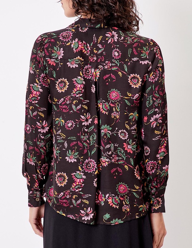 Chemise droite satin&eacute;e imprim&eacute; La Fianc&eacute;e