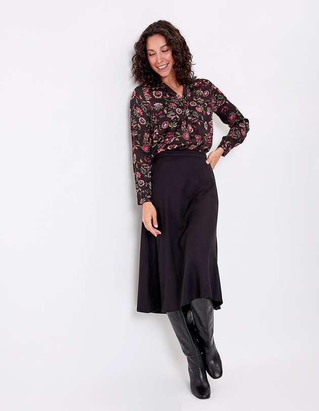 Chemise droite satin&eacute;e imprim&eacute; La Fianc&eacute;e