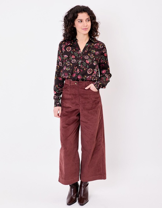 Chemise droite satin&eacute;e imprim&eacute; La Fianc&eacute;e
