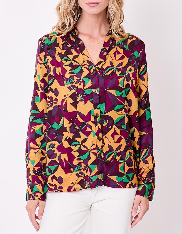 Chemise droite satin&eacute;e imprim&eacute; La Fianc&eacute;e