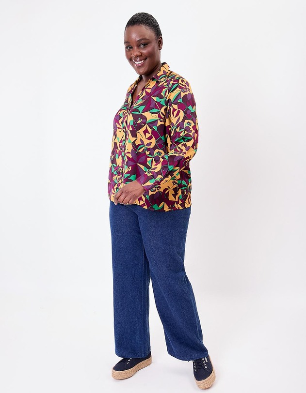 Chemise droite satin&eacute;e imprim&eacute; La Fianc&eacute;e
