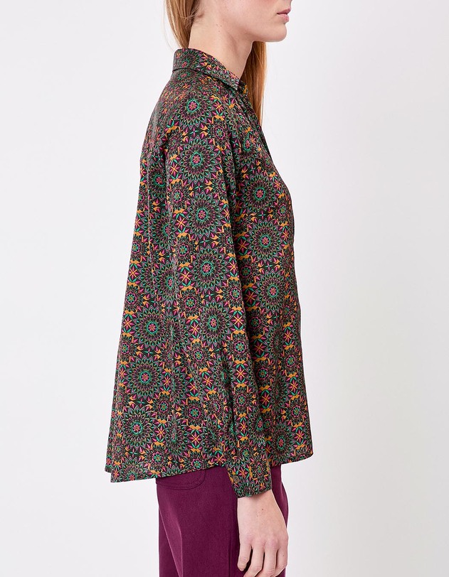 Chemise droite satin&eacute;e imprim&eacute; La Fianc&eacute;e