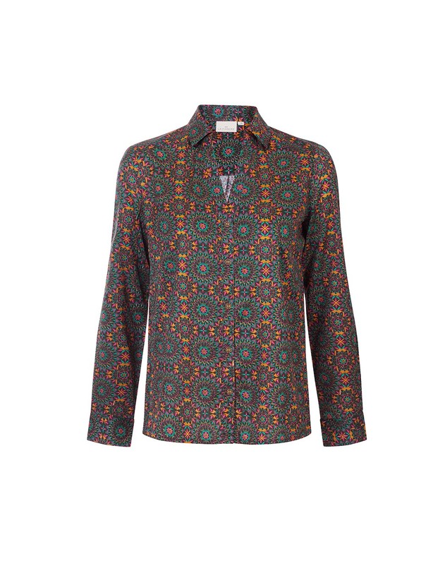 Chemise droite satin&eacute;e imprim&eacute; La Fianc&eacute;e