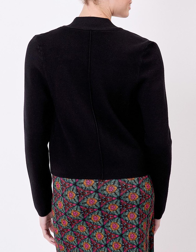 Gilet court maille uni femme imprim&eacute; La Fianc&eacute;e
