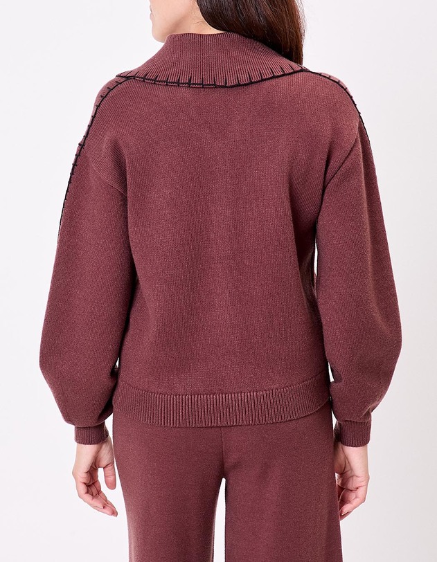 Gilet maille col chemise imprim&eacute; La Fianc&eacute;e