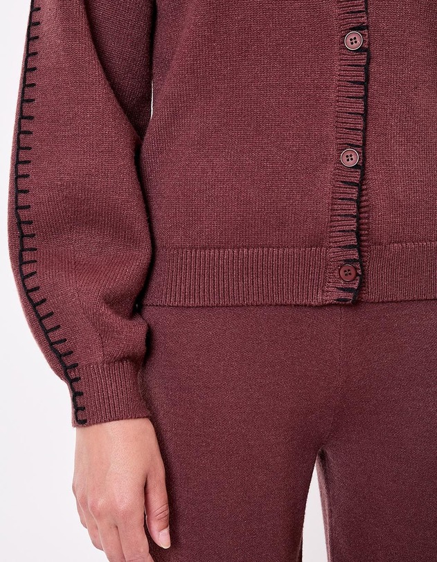 Gilet maille col chemise imprim&eacute; La Fianc&eacute;e