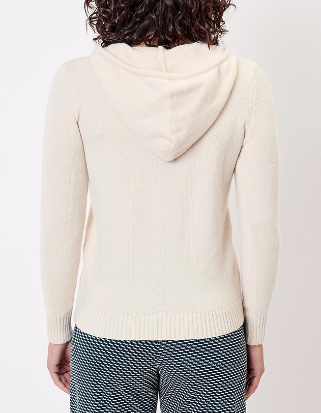 Gilet zipp&eacute; maille &agrave; capuche imprim&eacute; La Fianc&eacute;e