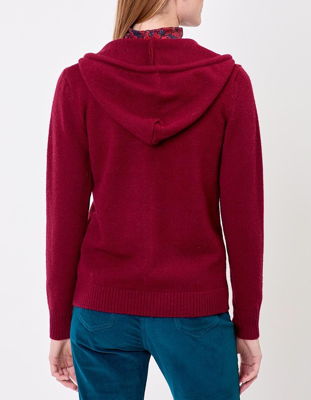 Gilet zipp&eacute; maille &agrave; capuche imprim&eacute; La Fianc&eacute;e