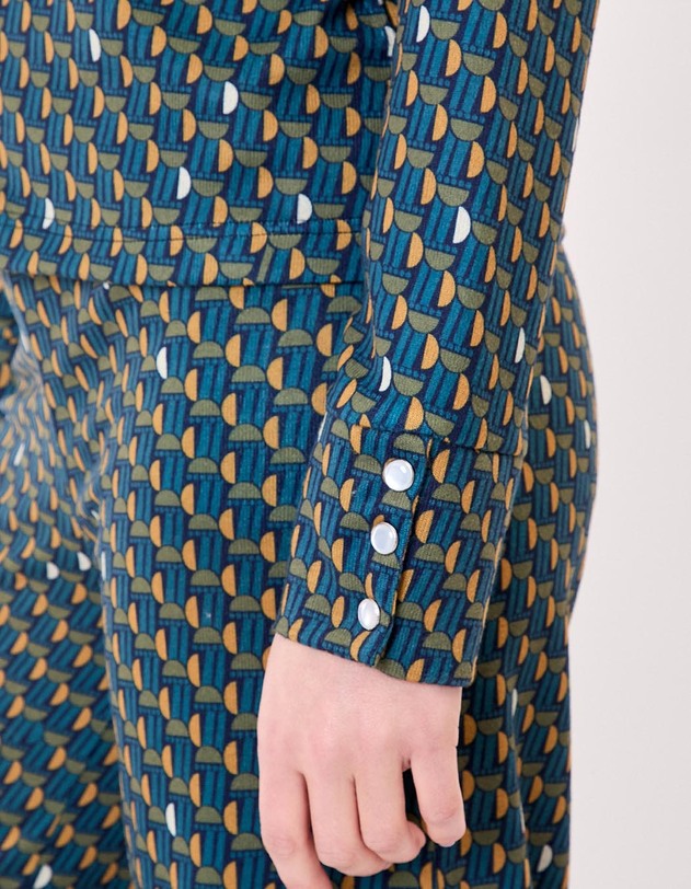 Gilet maille fine boutonn&eacute;e imprim&eacute; La Fianc&eacute;e