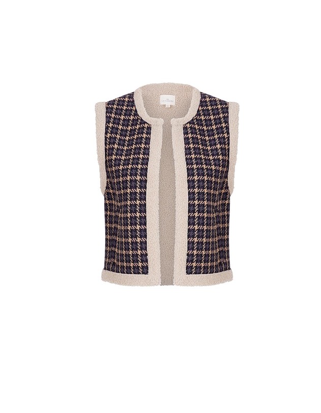 Gilet sherpa sans manche r&eacute;versible imprim&eacute; La Fianc&eacute;e