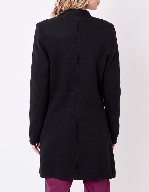 Gilet uni long en maille imprim&eacute; La Fianc&eacute;e