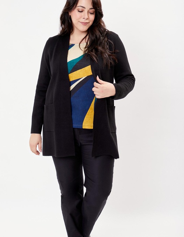 Gilet uni long en maille imprim&eacute; La Fianc&eacute;e