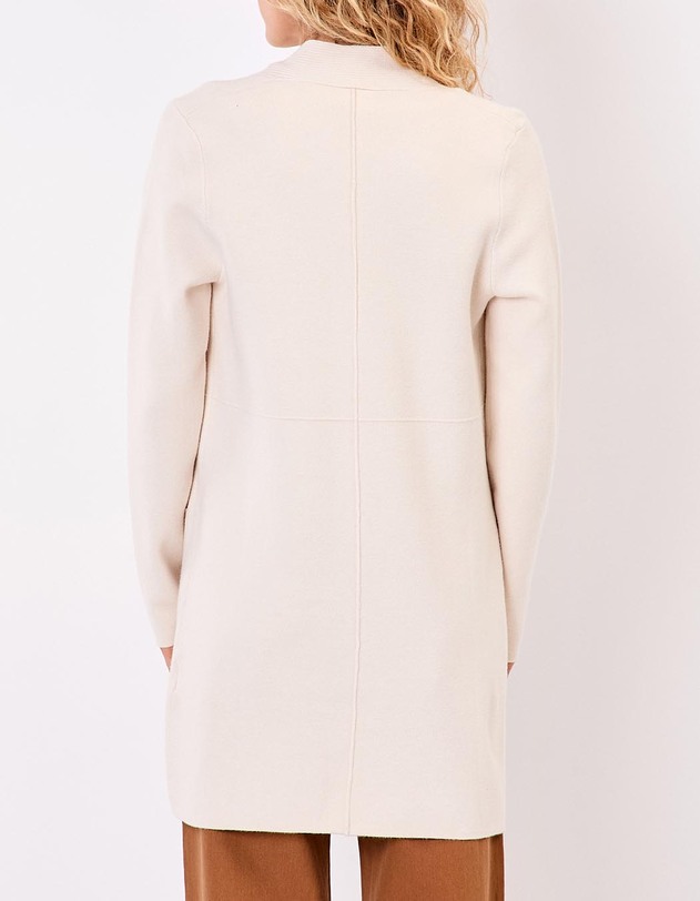 Gilet uni long en maille imprim&eacute; La Fianc&eacute;e