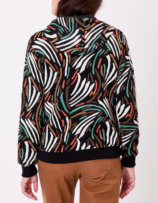 Sweat zipp&eacute; maille jacquard imprim&eacute; La Fianc&eacute;e