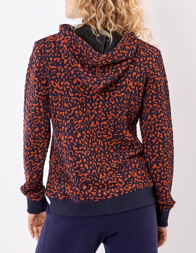 Sweat zipp&eacute; maille jacquard imprim&eacute; La Fianc&eacute;e