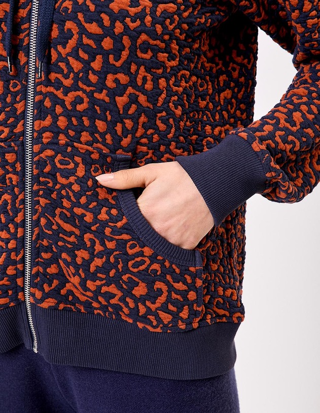 Sweat zipp&eacute; maille jacquard imprim&eacute; La Fianc&eacute;e
