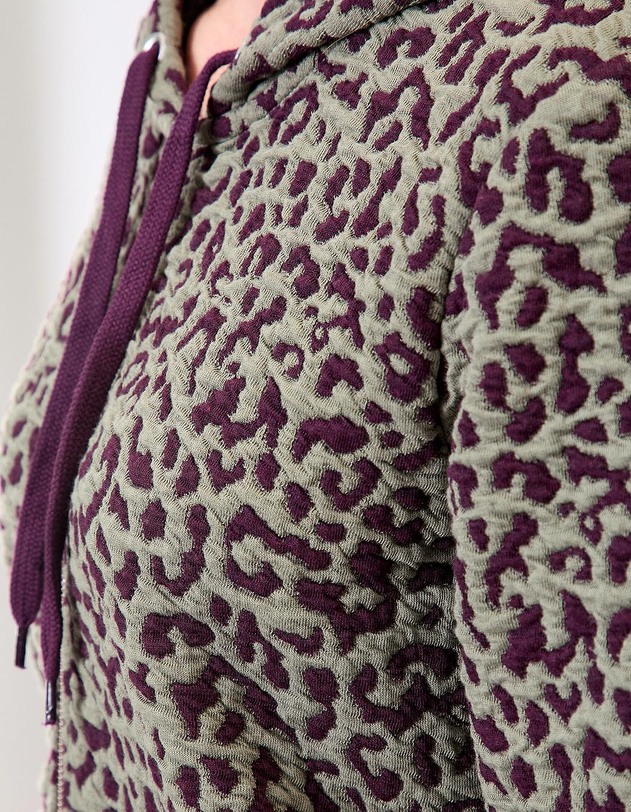 Sweat zipp&eacute; maille jacquard imprim&eacute; La Fianc&eacute;e