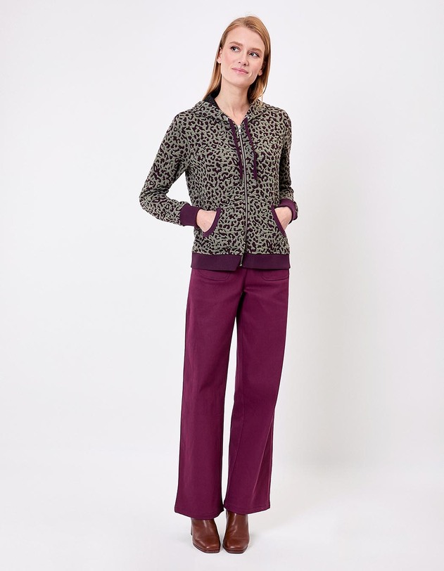 Sweat zipp&eacute; maille jacquard imprim&eacute; La Fianc&eacute;e