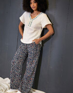 Pantalon large gaze de coton bio imprimé La Fiancée