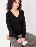 Pull maille col V femme imprimé La Fiancée