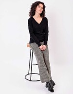 Pull maille col V femme imprimé La Fiancée