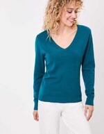Pull maille col V femme imprimé La Fiancée