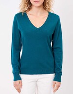 Pull maille col V femme imprimé La Fiancée