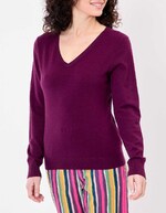 Pull maille col V femme imprimé La Fiancée