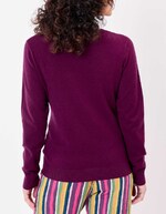 Pull maille col V femme imprimé La Fiancée