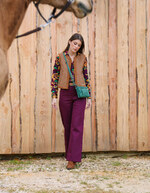 Jean large denim coton bio imprimé La Fiancée