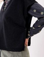 Pull maille sans manche imprimé La Fiancée