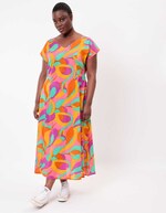 Robe longue voile de coton bio imprimé La Fiancée