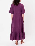 Robe longue évasée gaze de coton bio imprimé La Fiancée